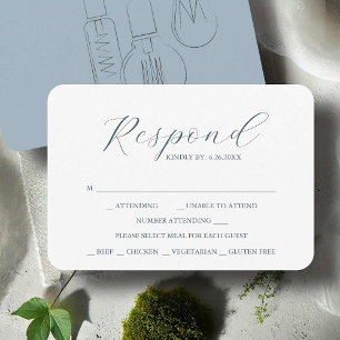 Carte RSVP de choix de repas Mariage industriel ch