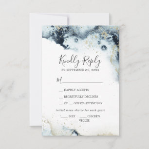 Carte RSVP de choix du menu Watercolor de la Marin
