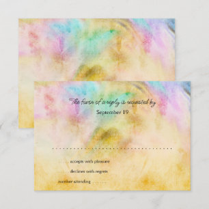 Carte RSVP de conception de teinture Jaune bat mit