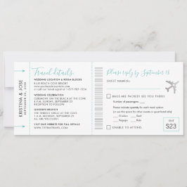Carte RSVP de coupure de billet d'embarquement