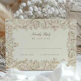 Carte RSVP de défilement Mariage Ornat