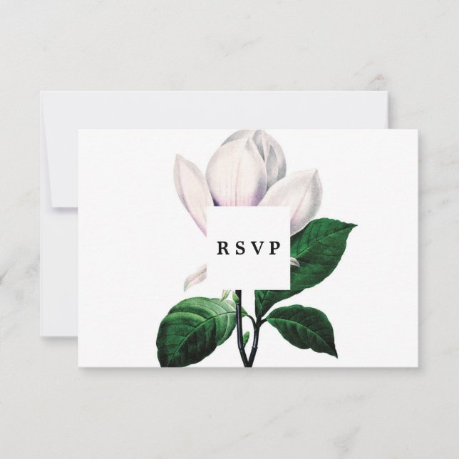 carte rsvp de douche mariage magnolia (Devant)