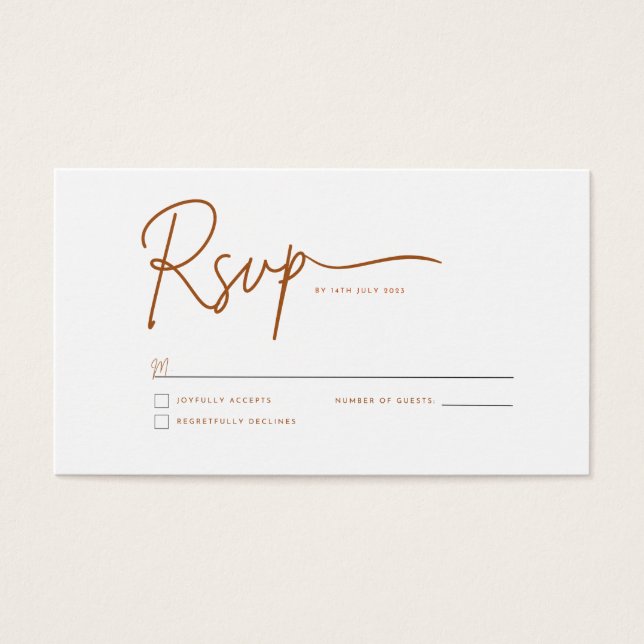 Carte RSVP de mariage (Devant)