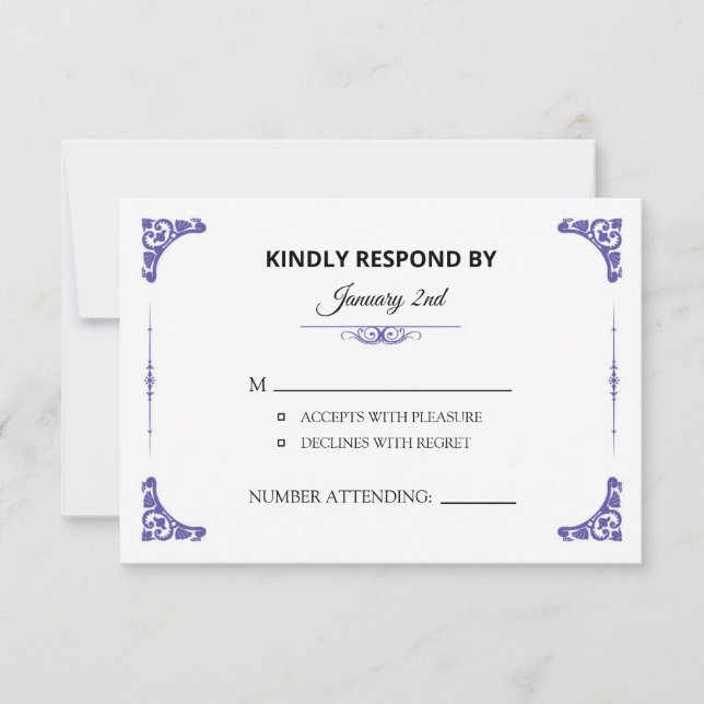 Carte RSVP de mariage (Devant)