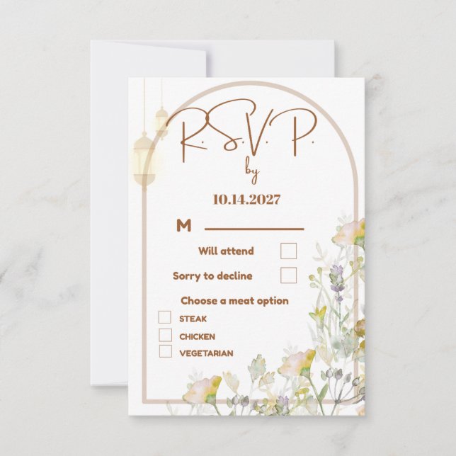 Carte RSVP de mariage (Devant)