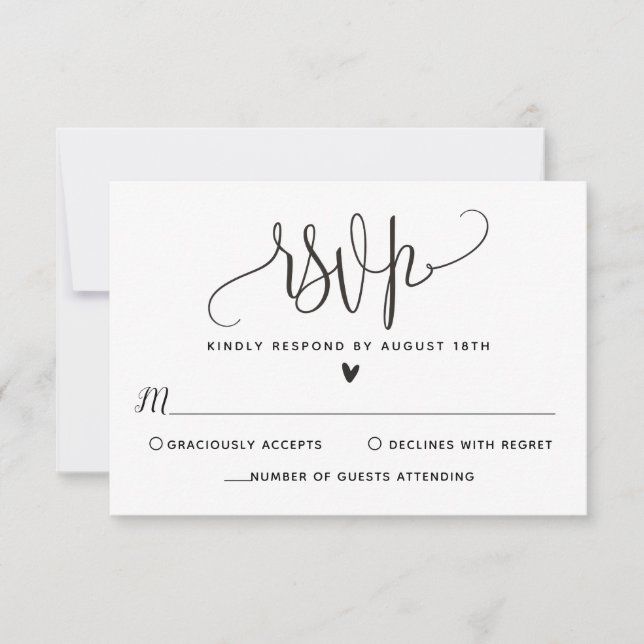 Carte RSVP de mariage (Devant)