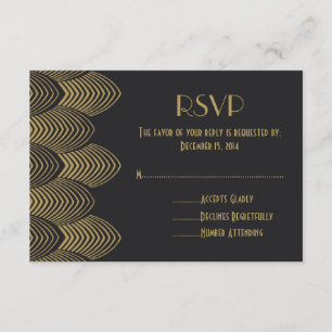 Carte RSVP de mariage à bascule Art déco des année