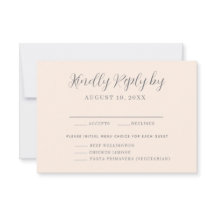 Carte RSVP de mariage à choix rose pâle