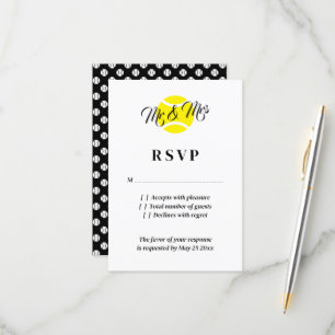 Carte RSVP de mariage à thème de tennis exceptionn