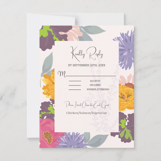 Carte RSVP de mariage Abstrait moderne (Devant)