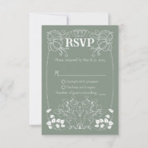 Carte RSVP de mariage Art Nouveau