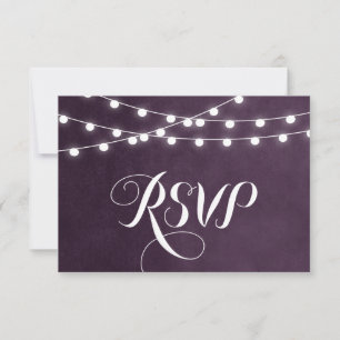 Carte RSVP de mariage avec chaîne de prune