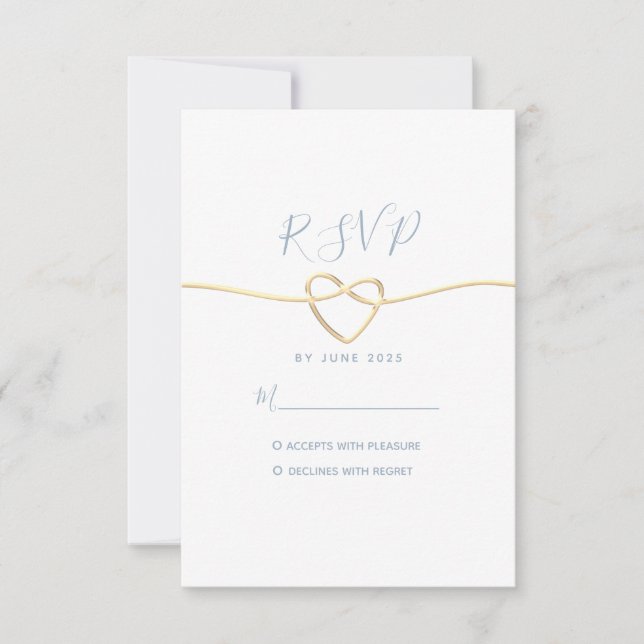 Carte RSVP de mariage bleu Dusty minimale (Devant)