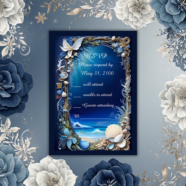 carte rsvp de mariage bleue (Créateur téléchargé)