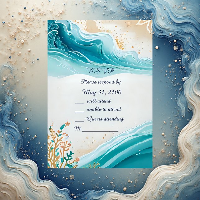 carte rsvp de mariage bleue (Créateur téléchargé)