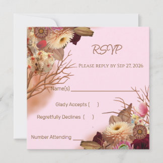 Carte RSVP de mariage bohème de conte de fées enchanté a