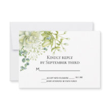 Carte RSVP de mariage botanique