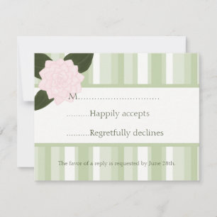 Carte RSVP de mariage Camellia et Stripes