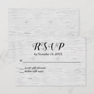 Carte RSVP de mariage cardiaque de Birch Tree