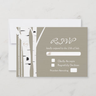 Carte RSVP de mariage cardiaque sculpté de Birch T