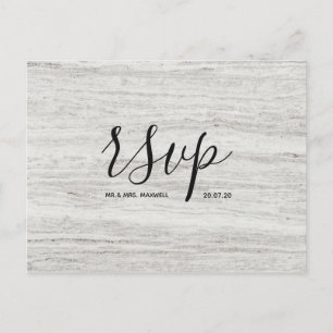 Carte Rsvp de mariage   Carte postale Script de te