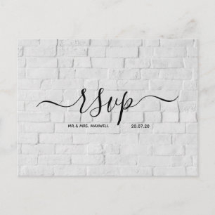Carte Rsvp de mariage   Carte postale Script en br