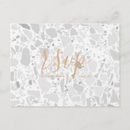Carte Rsvp de mariage | Carte postale Terrazzo Scr