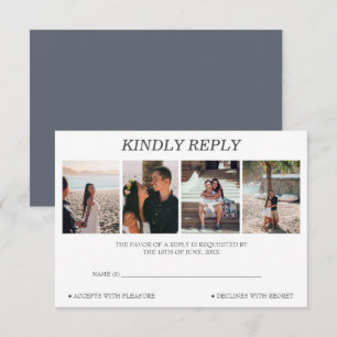 Carte RSVP de mariage Collage de photos personnali