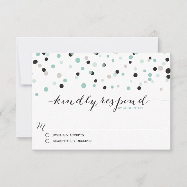Carte RSVP de mariage Confetti de la Monnaie de Pr (Devant)