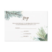 Carte RSVP de mariage Couronne de l'hiver