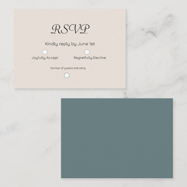 Carte RSVP de mariage Cream Sage (Devant / Derrière)