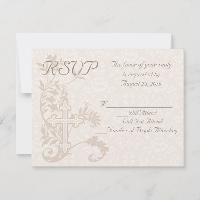 Carte RSVP de mariage croisé CustomInvite (Devant)