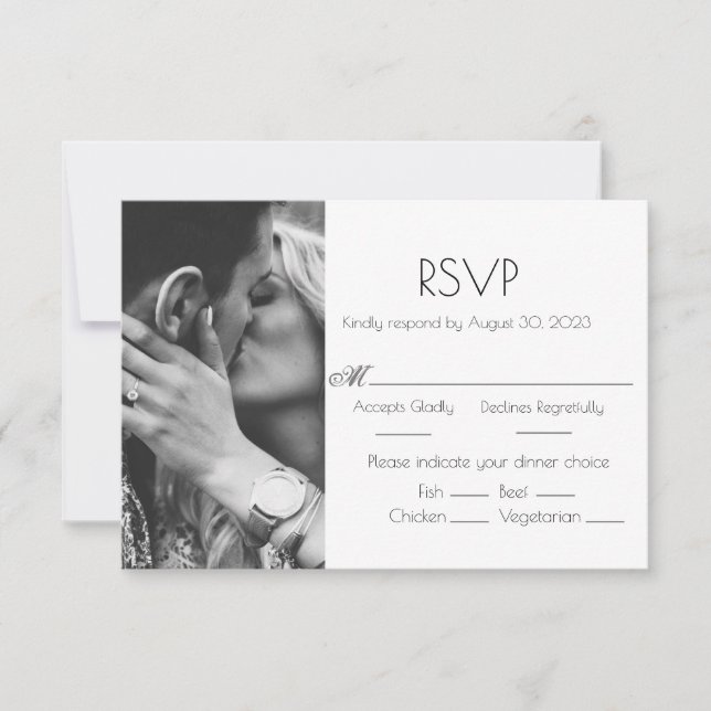 Carte RSVP de mariage Customisée photo (Devant)