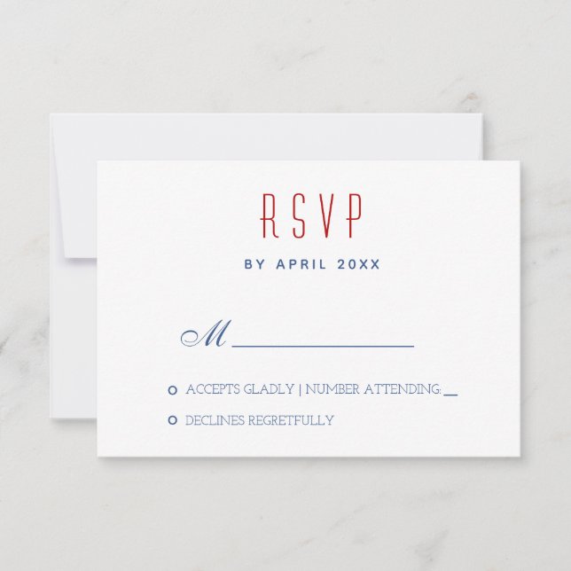 Carte RSVP de mariage d'adresse de retour minimale (Devant)