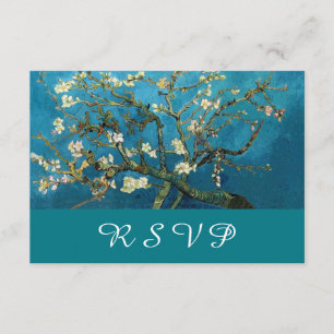 Carte RSVP de mariage d'amande en fleurs