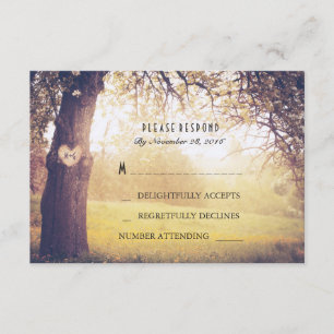 Carte RSVP de mariage dans l'arbre cardiaque