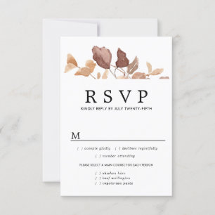 Carte RSVP de mariage de automne, options de repas