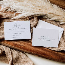 Carte RSVP de Mariage de Calligraphie moderne