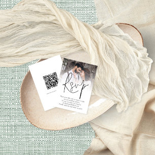 Carte RSVP de Mariage de code QR de superposition 