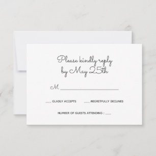 Carte RSVP de mariage de couronne fleurie