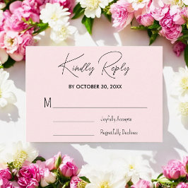 Carte RSVP de mariage de Fête des mariées rose vie