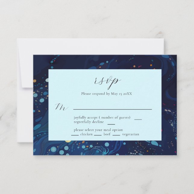 Carte RSVP de mariage de minuit (Devant)