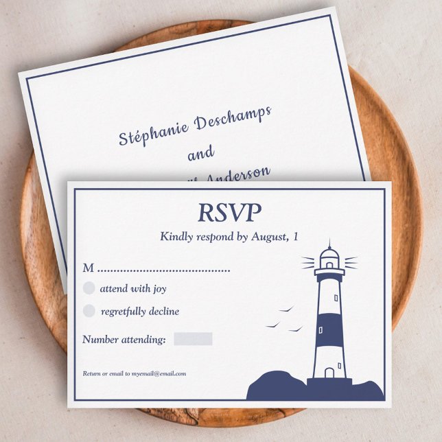 Carte RSVP de mariage de phare (Lighthouse Wedding RSVP Card)
