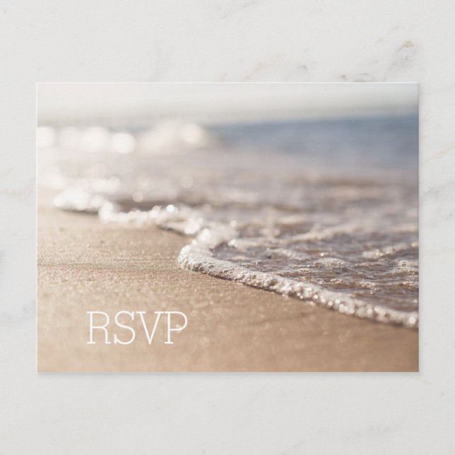Carte RSVP de mariage de plage (Devant)