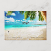 Carte RSVP de mariage de plage de l'île tropicale