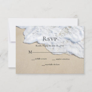 Carte RSVP de mariage de sable et de mousse de pla