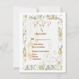Carte RSVP de mariage de style agricole