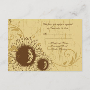 Carte rsvp de mariage de tournesol en détresse rus