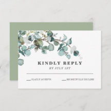Carte RSVP de mariage de verdure Wreath