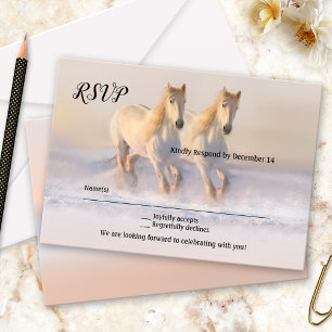 Carte RSVP de mariage des chevaux d'hiver